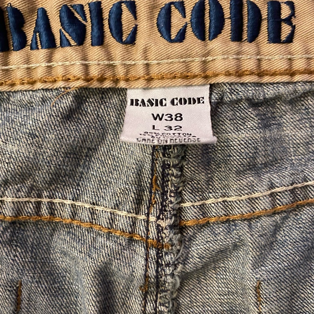 Vtg Y2k Basic Code Embroidered Baggy Distressed S… - image 8